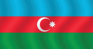 Flat Illustration of Azerbaijan flag. Azerbaijan national flag design. Azerbaijan wave flag. vector