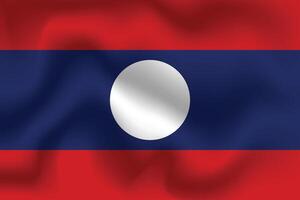 Flat Illustration of Laos national flag. Laos flag design. Laos wave flag. vector