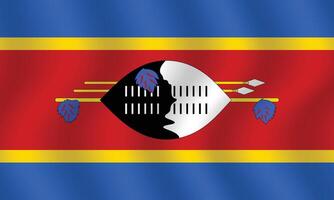 Flat Illustration of the Eswatini flag. Eswatini national flag design. Eswatini Wave flag. vector