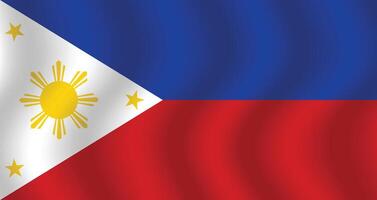 Flat Illustration of the Philippines flag. Philippines national flag design. Philippines wave flag. vector