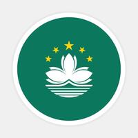 Macau national flag vector icon design. Macau circle flag. Round of Macau flag.