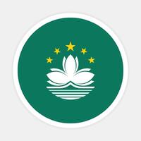 Macau national flag vector icon design. Macau circle flag. Round of Macau flag.