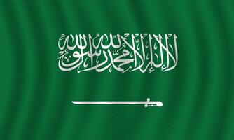 Flat Illustration of the Saudi Arabia flag. Saudi Arabia national national flag design. Saudi Arabia wave flag. vector