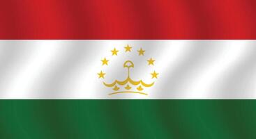 Flat Illustration of Tajikistan flag. Tajikistan national flag design. Tajikistan wave flag. vector