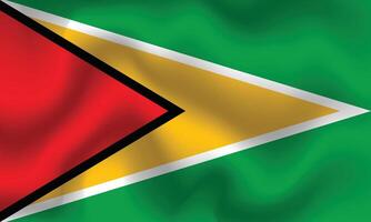 Flat Illustration of Guyana flag. Guyana national flag design. Guyana wave flag. vector