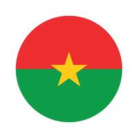 Burkina Faso national flag vector icon design. Burkina Faso circle flag. Round of Burkina Faso flag.