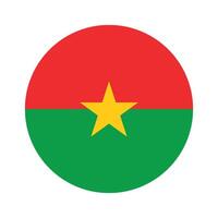 Burkina Faso national flag vector icon design. Burkina Faso circle flag. Round of Burkina Faso flag.