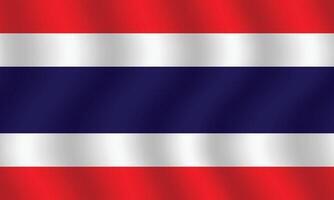 Flat Illustration of Thailand national flag. Thailand flag design. Thailand wave flag. vector