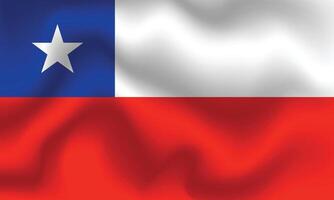 plano ilustración de Chile bandera. Chile nacional bandera diseño. Chile ola bandera. vector