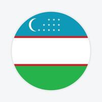 Uzbekistan national flag vector icon design. Uzbekistan circle flag. Round of Uzbekistan flag.