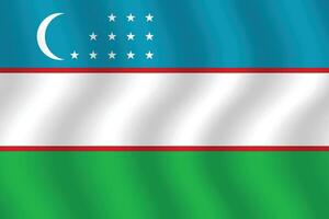 Flat Illustration of Uzbekistan flag. Uzbekistan national flag design. Uzbekistan wave flag. vector