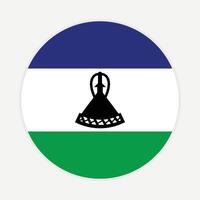 Lesotho national flag vector icon design. Lesotho circle flag. Round of Lesotho flag.