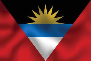 Flat Illustration of Antigua and Barbuda flag. Antigua and Barbuda national flag design. Antigua and Barbuda wave flag. vector