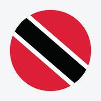 Trinidad and Tobago national flag vector icon design. Trinidad and Tobago circle flag. Round of Trinidad and Tobago flag.