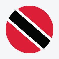 Trinidad and Tobago national flag vector icon design. Trinidad and Tobago circle flag. Round of Trinidad and Tobago flag.