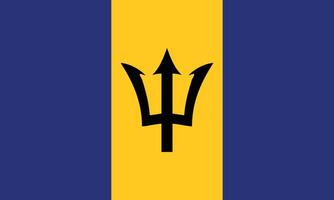 Flat Illustration of Barbados flag. Barbados national flag design. vector