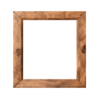 ai généré un vieux en bois carré Cadre isolé sur une transparent Contexte png