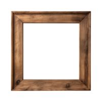 ai généré un vieux en bois carré Cadre isolé sur une transparent Contexte png