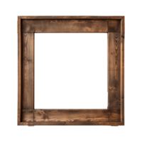 AI generated an old wooden square frame isolated on a transparent background png