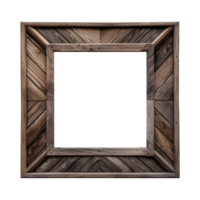 ai gerado a velho de madeira quadrado quadro, Armação isolado em uma transparente fundo png