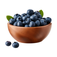 AI generated a bowl of blueberries isolated on a transparent background, PNG