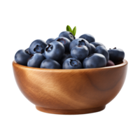 AI generated a bowl of blueberries isolated on a transparent background, PNG