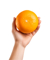 ai generiert ein Händchen halten Orange Obst isoliert auf ein transparent Hintergrund, png