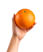 ai generiert ein Händchen halten Orange Obst isoliert auf ein transparent Hintergrund, png