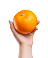 ai generiert ein Händchen halten Orange Obst isoliert auf ein transparent Hintergrund, png