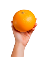 ai generiert ein Händchen halten Orange Obst isoliert auf ein transparent Hintergrund, png