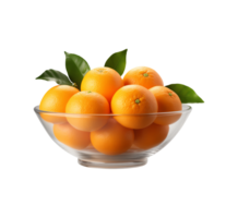 ai genererad en skål av färsk apelsiner eller mandariner isolerat på en transparent bakgrund, png