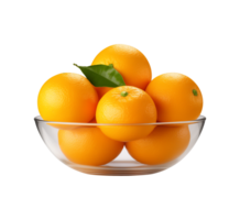 ai généré une bol de Frais des oranges ou mandarines isolé sur une transparent arrière-plan, png