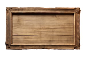 ai generado un rectangular de madera letrero, lámina, tablón, marco aislado en un transparente fondo, png