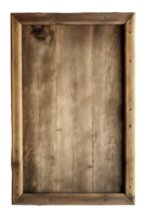 AI generated a rectangular wooden signboard, plate, plank, frame isolated on a transparent background, PNG