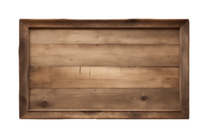 ai generado un rectangular de madera letrero, lámina, tablón, marco aislado en un transparente fondo, png