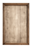 AI generated a rectangular wooden signboard, plate, plank, frame isolated on a transparent background, PNG