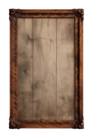 AI generated a rectangular wooden signboard, plate, plank, frame isolated on a transparent background, PNG