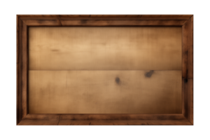 AI generated a rectangular wooden signboard, plate, plank, frame isolated on a transparent background, PNG