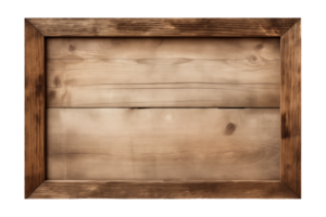 ai generado un rectangular de madera letrero, lámina, tablón, marco aislado en un transparente fondo, png