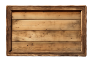 ai generado un rectangular de madera letrero, lámina, tablón, marco aislado en un transparente fondo, png