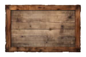 ai generado un rectangular de madera letrero, lámina, tablón, marco aislado en un transparente fondo, png