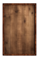 AI generated a rectangular wooden signboard, plate, plank, frame isolated on a transparent background, PNG