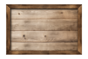 AI generated a rectangular wooden signboard, plate, plank, frame isolated on a transparent background, PNG