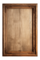 AI generated a rectangular wooden signboard, plate, plank, frame isolated on a transparent background, PNG