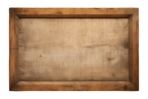 AI generated a rectangular wooden signboard, plate, plank, frame isolated on a transparent background, PNG