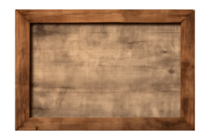 AI generated a rectangular wooden signboard, plate, plank, frame isolated on a transparent background, PNG