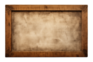 AI generated a rectangular wooden signboard, plate, plank, frame isolated on a transparent background, PNG