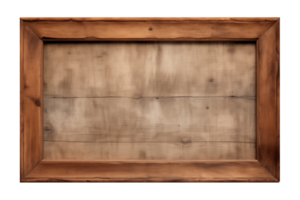 AI generated a rectangular wooden signboard, plate, plank, frame isolated on a transparent background, PNG