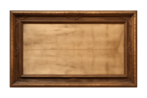 AI generated a rectangular wooden signboard, plate, plank, frame isolated on a transparent background, PNG