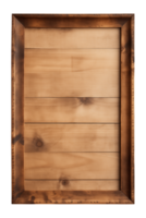 AI generated a rectangular wooden signboard, plate, plank, frame isolated on a transparent background, PNG